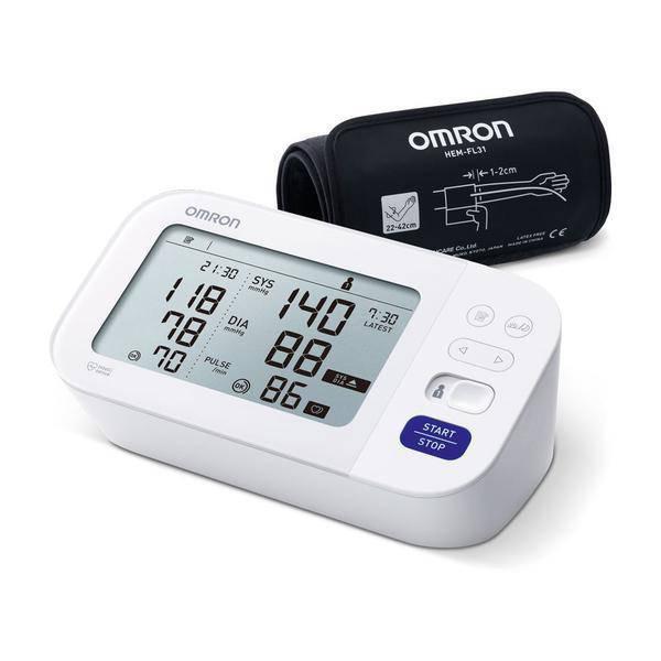 Omron M6 Comfort Digital Upper Arm Blood Pressure Monitor - 100 Readings - Intelli Wrap Cuff (22–42cm) - Healthxpress.ie