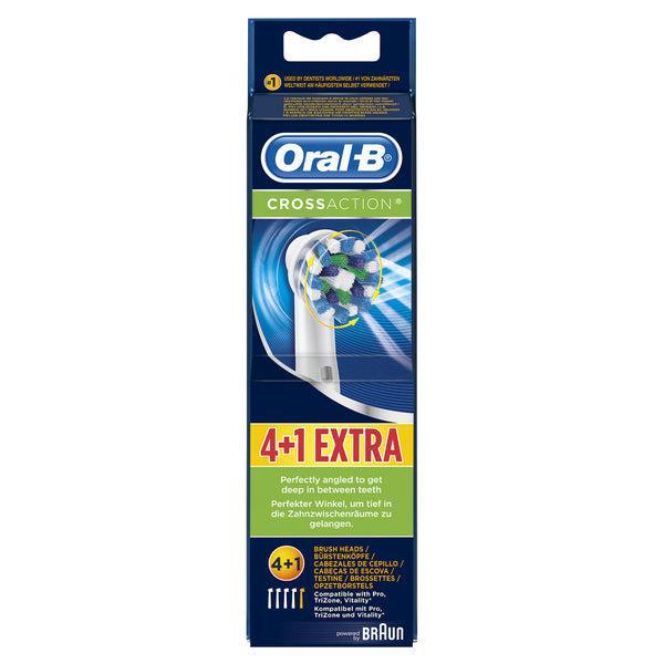 Oral-B CrossAction 5pk Replacement Toothbrush Heads - White - Healthxpress.ie