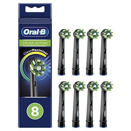 Oral-B CrossAction 8pk Replacement Toothbrush Heads - Black Edition - Healthxpress.ie