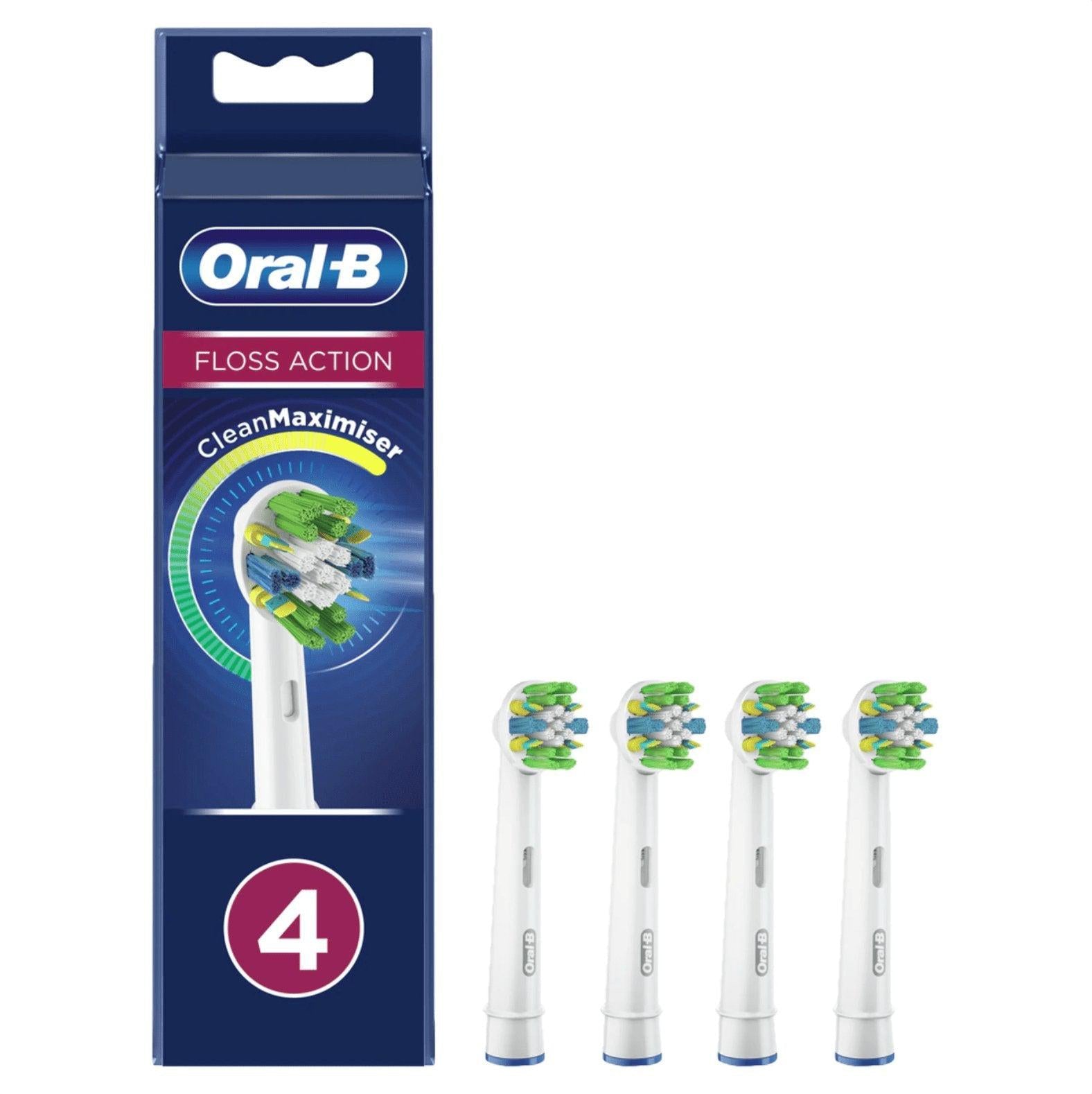 Oral-B Floss Action Power Toothbrush Refill Heads - Micro Pulse Bristles, 4 Pack - Healthxpress.ie