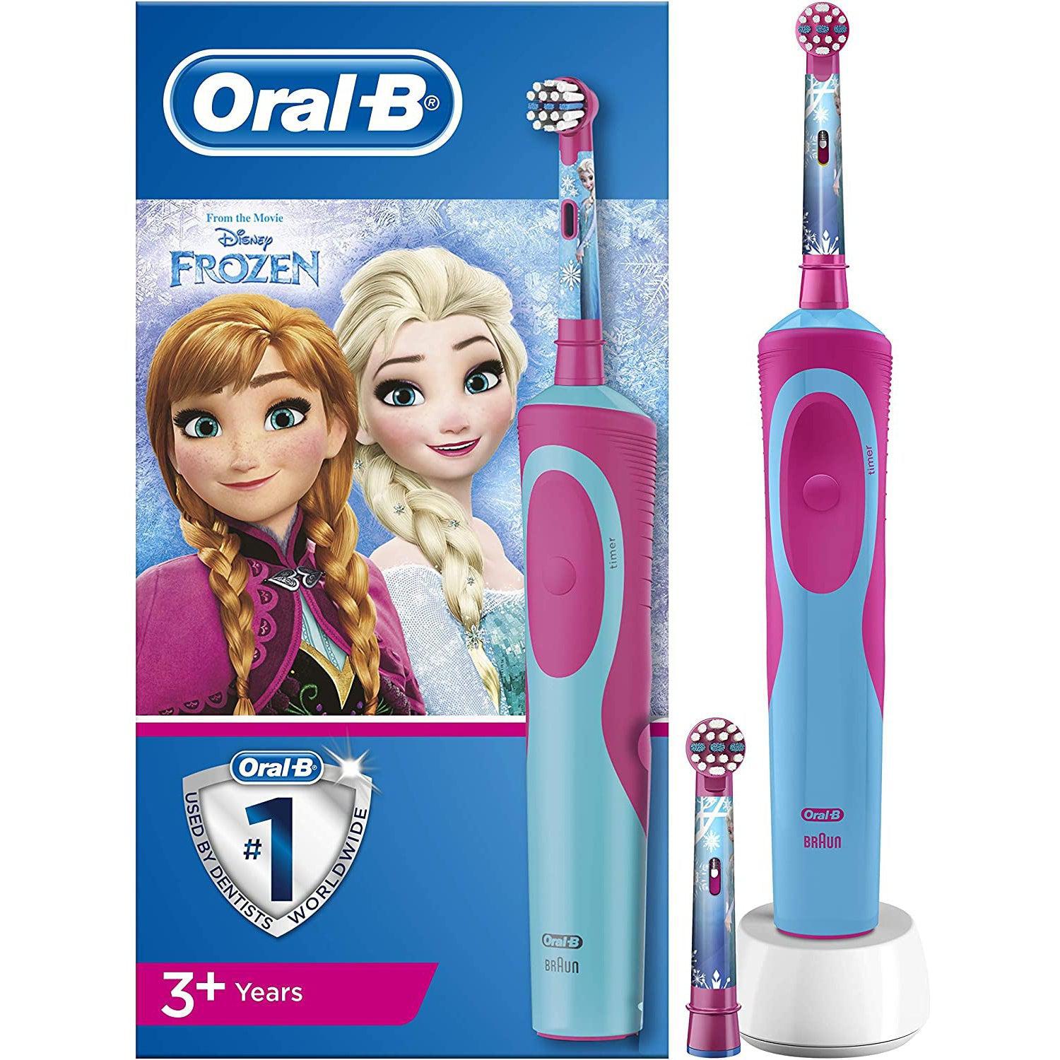 Oral-B Frozen Kids Electric Rechargeable Toothbrush with 2 Replacement Brush Heads - Healthxpress.ie