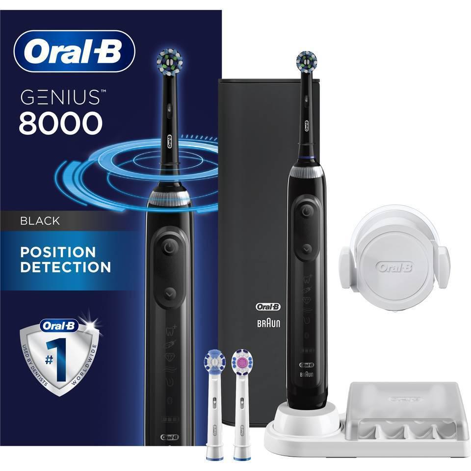 Oral-B Genius 8000 Electric Toothbrush - Round Brush Head - Black - Healthxpress.ie