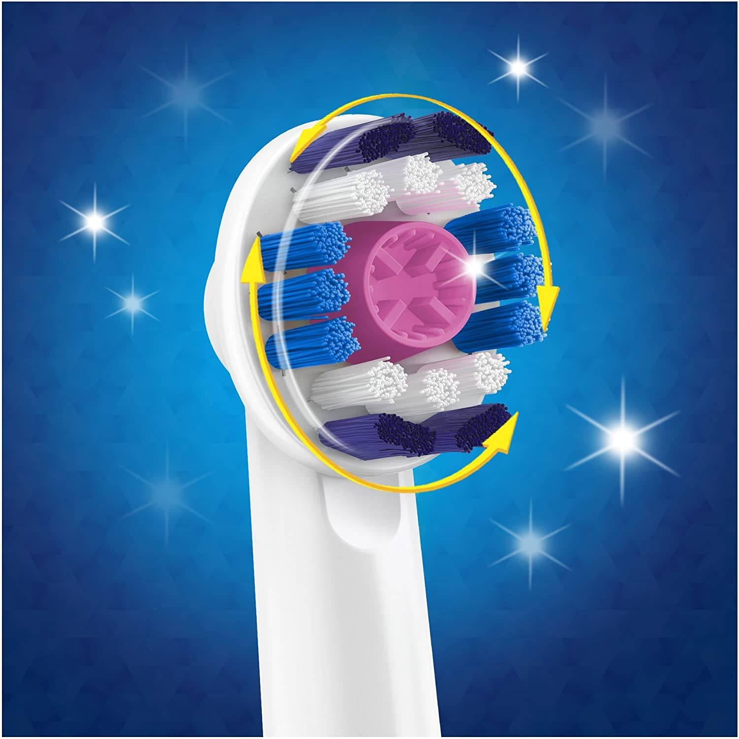 Oral-B Genuine 3D White Replacement Toothbrush Heads - Round Head - Pack of 4 - Healthxpress.ie