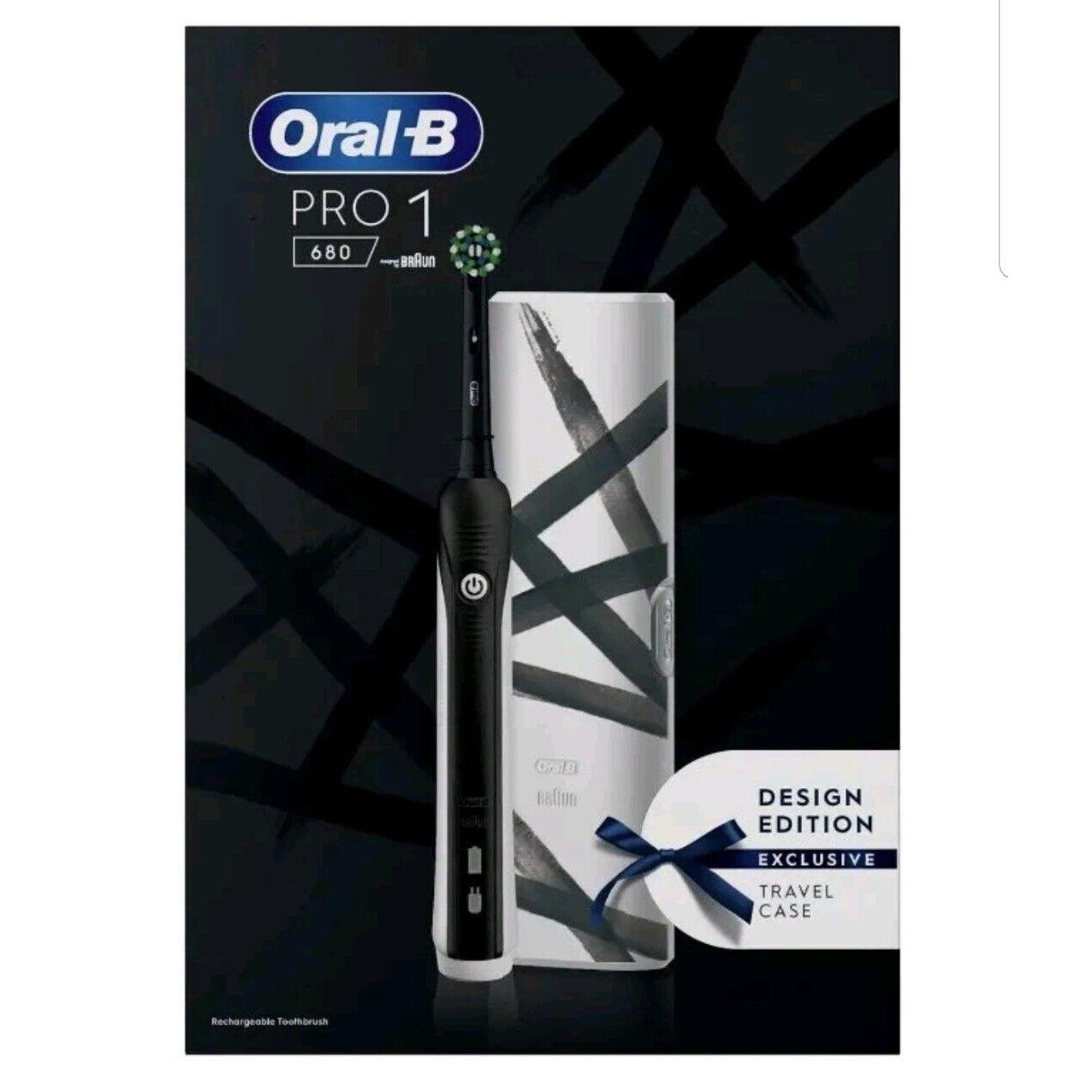 Oral B Pro 1 680 Electric Rechargeable Toothbrush With Travel Case - Black - Healthxpress.ie