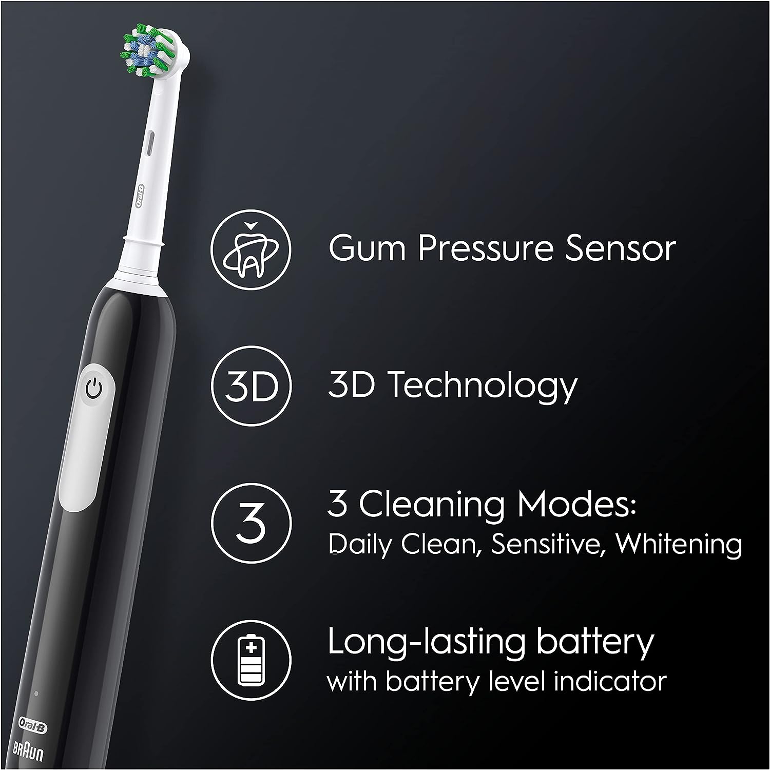 Oral-B Pro 1 Electric Toothbrush With 3D Cleaning, 1 Toothbrush Head & Pro-Expert Toothpaste, 75 ml - Black - Healthxpress.ie