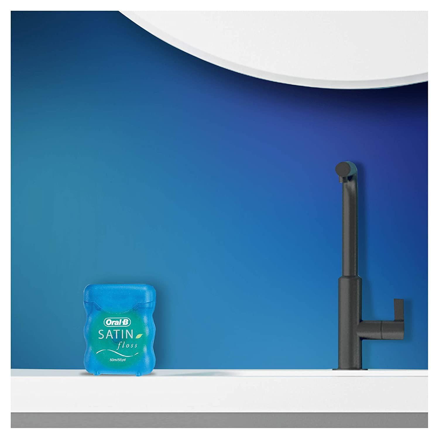 Oral-B Satin Floss Mint Dental Floss - Comfort Grip, Oval Shape - Mint, 25M - Healthxpress.ie