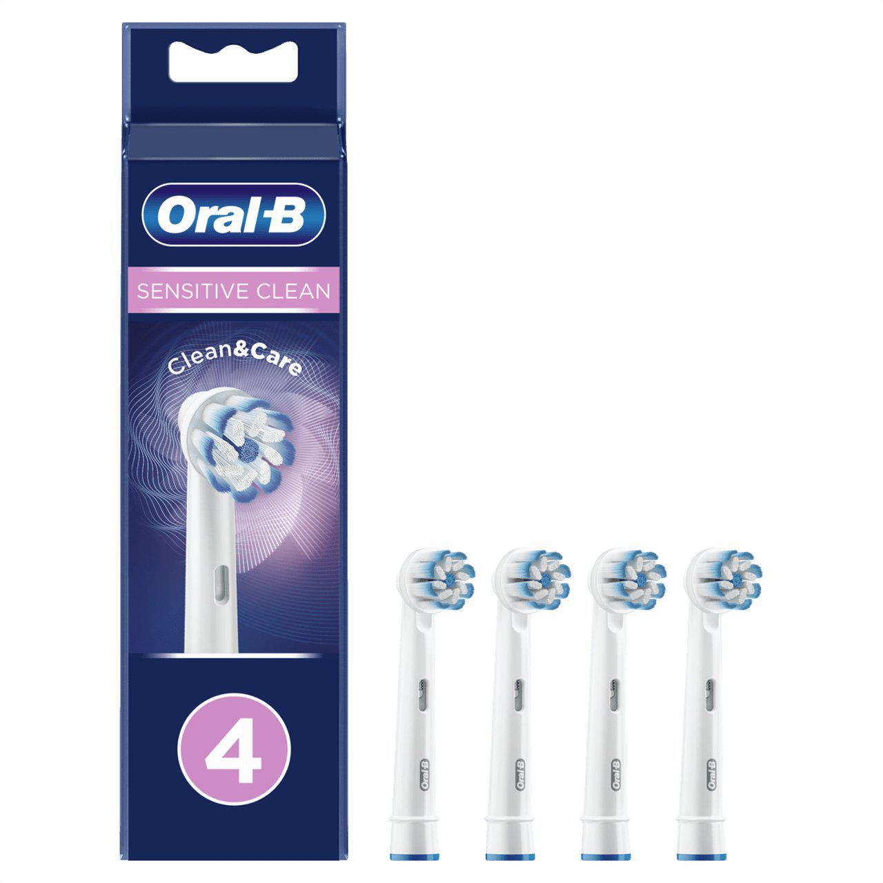 Oral-B Sensitive Clean 4pk Replacement Toothbrush Heads - Soft Bristles - Healthxpress.ie