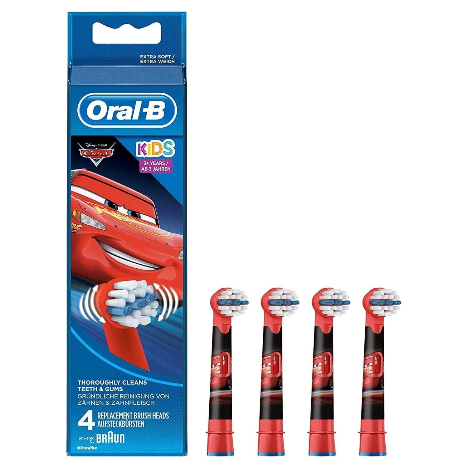 Oral-B Stages Power Kids Replacement Toothbrush Heads - Disney Cars, Pack of 4 - Healthxpress.ie