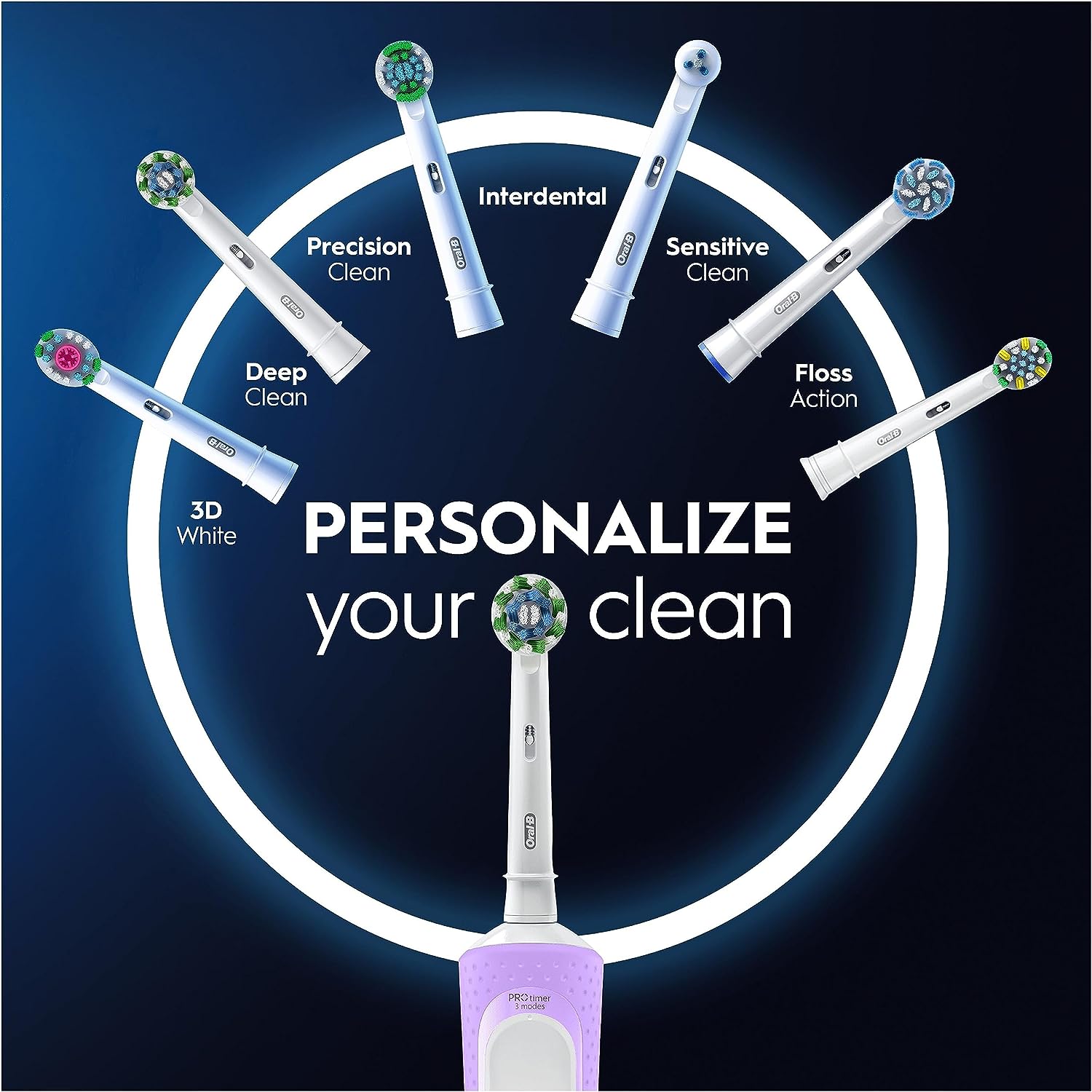 Oral-B Vitality Pro Electric Toothbrush, 1 Handle, 2 Toothbrush Heads, Purple - Healthxpress.ie