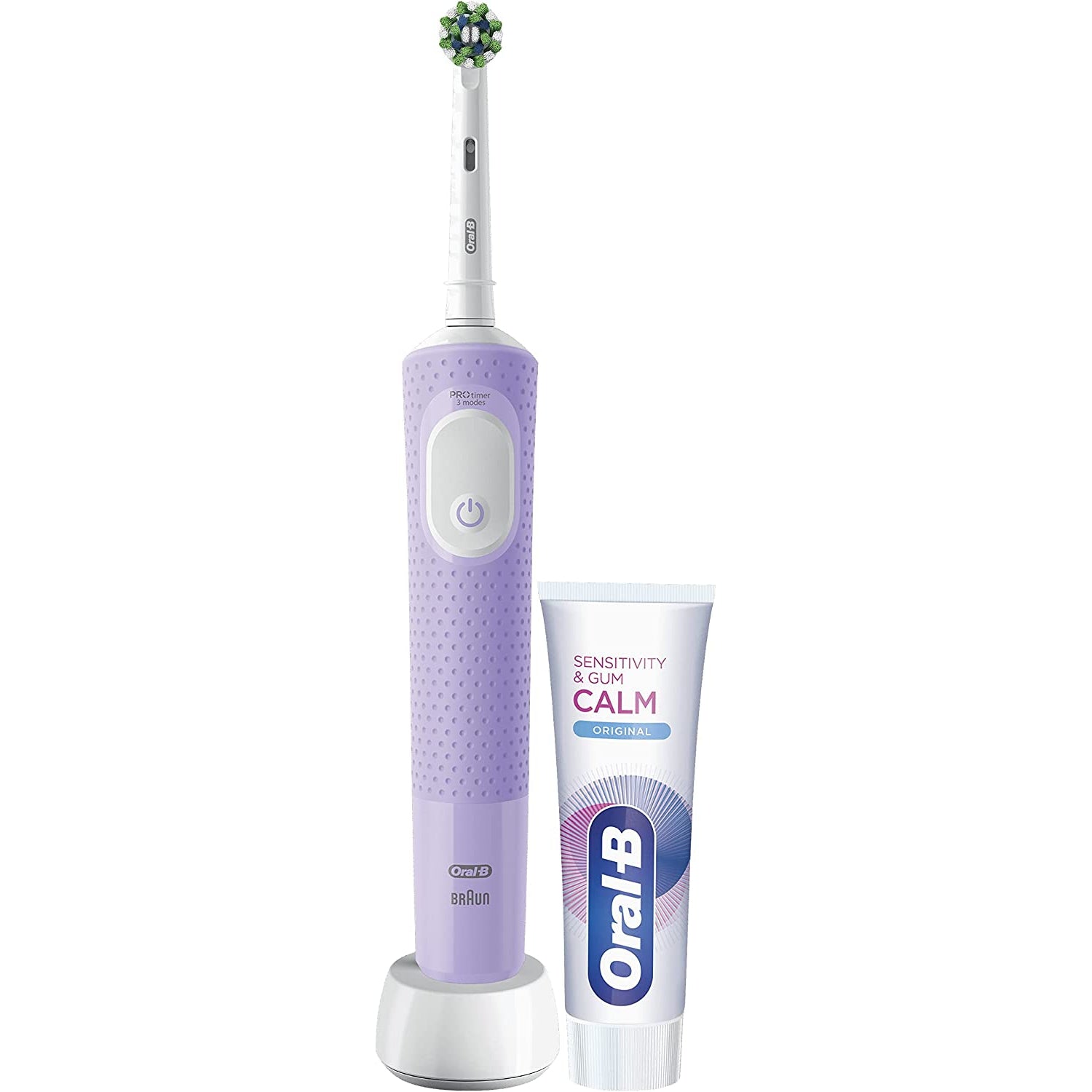 Oral-B Vitality Pro Electric Toothbrush & Gum Calm Toothpaste Purple - Healthxpress.ie