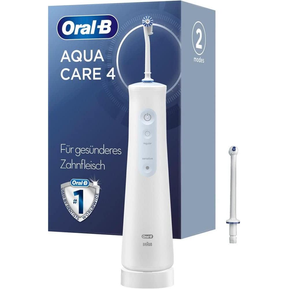 Oral-B Aquacare 4 Water Flosser Cordless Irrigator, Featuring Oxyjet Technology and 4 Cleaning Modes, UK 2 Pin Plug