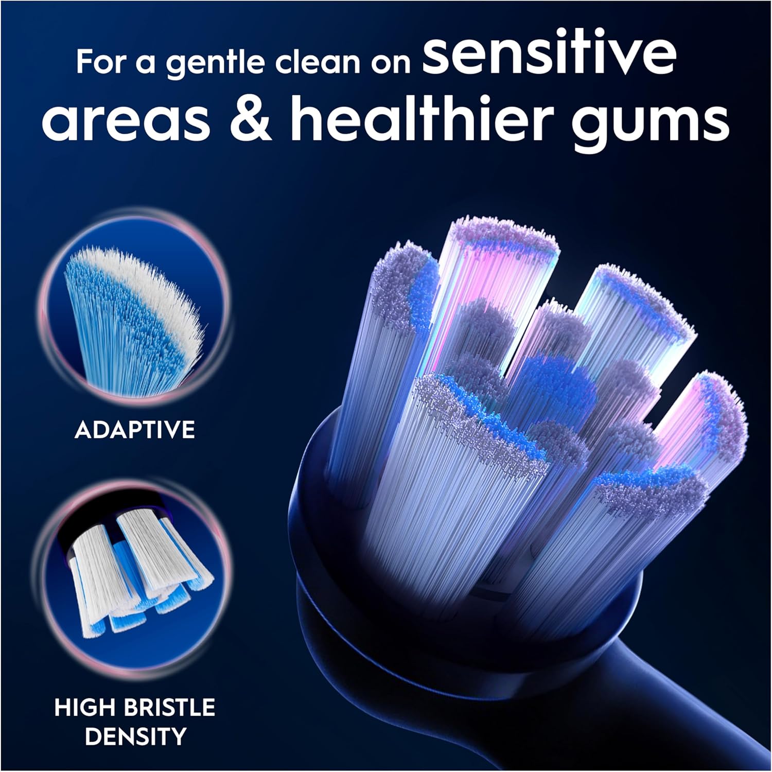 Oral-B iO 4pk Gentle Cleaning Toothbrush Heads ,Soft Bristles for Sensitive Gums for Sensational Mouth Feeling - Black