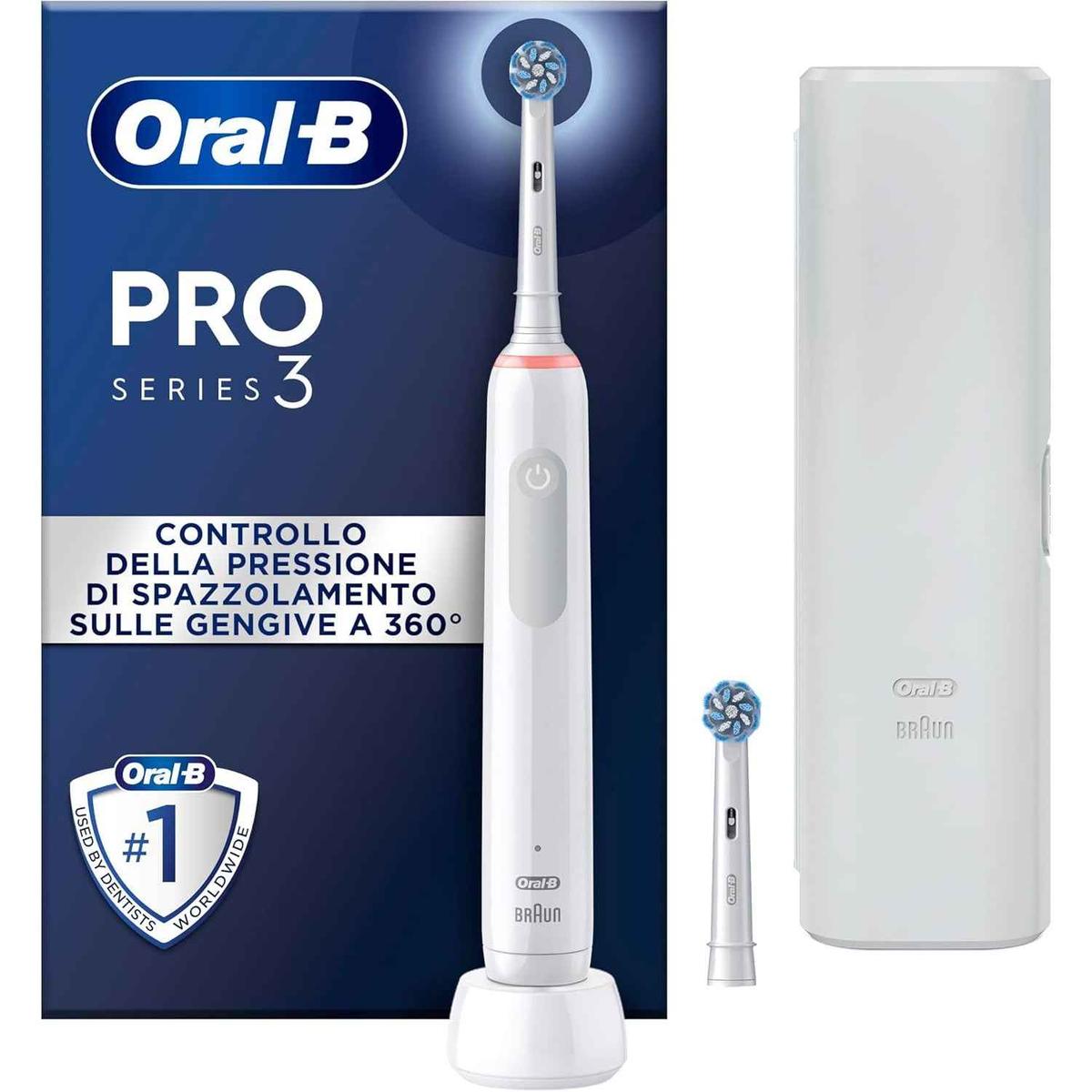 Oral-B Pro 3 Sensi Ultra Electric Toothbrush with Travel Case , Smart Pressure Sensor, 2 x  Toothbrush Head, 3 Modes with Teeth Whitening - Healthxpress.ie