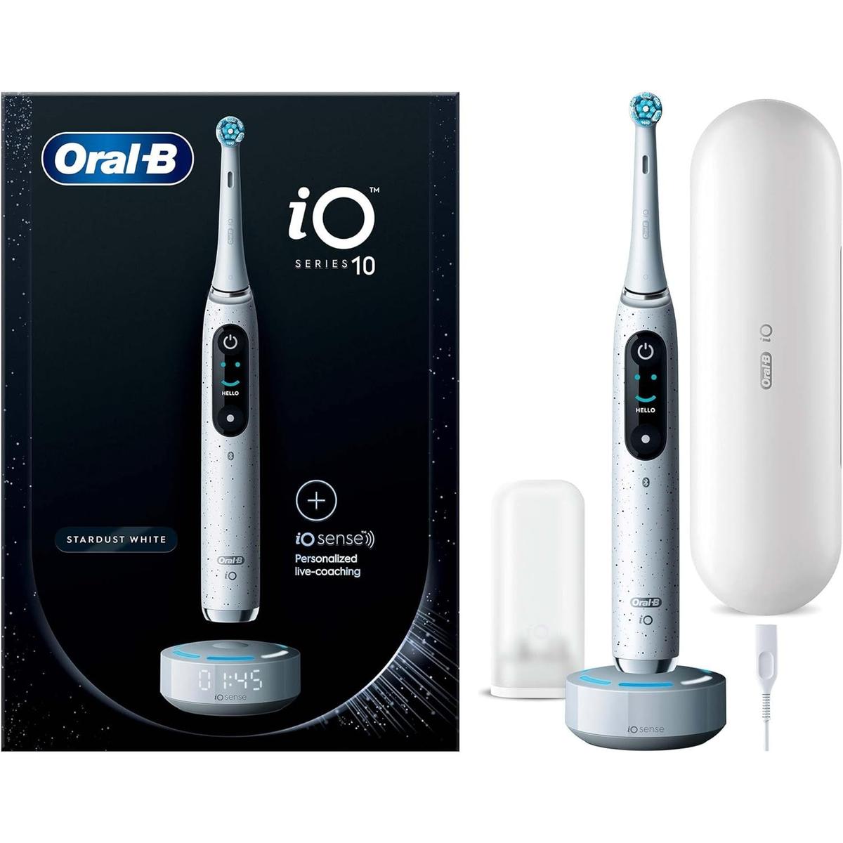 Braun Oral-B iO Series 10 Electric Rechargeable Toothbrush - Stardust White - Healthxpress.ie
