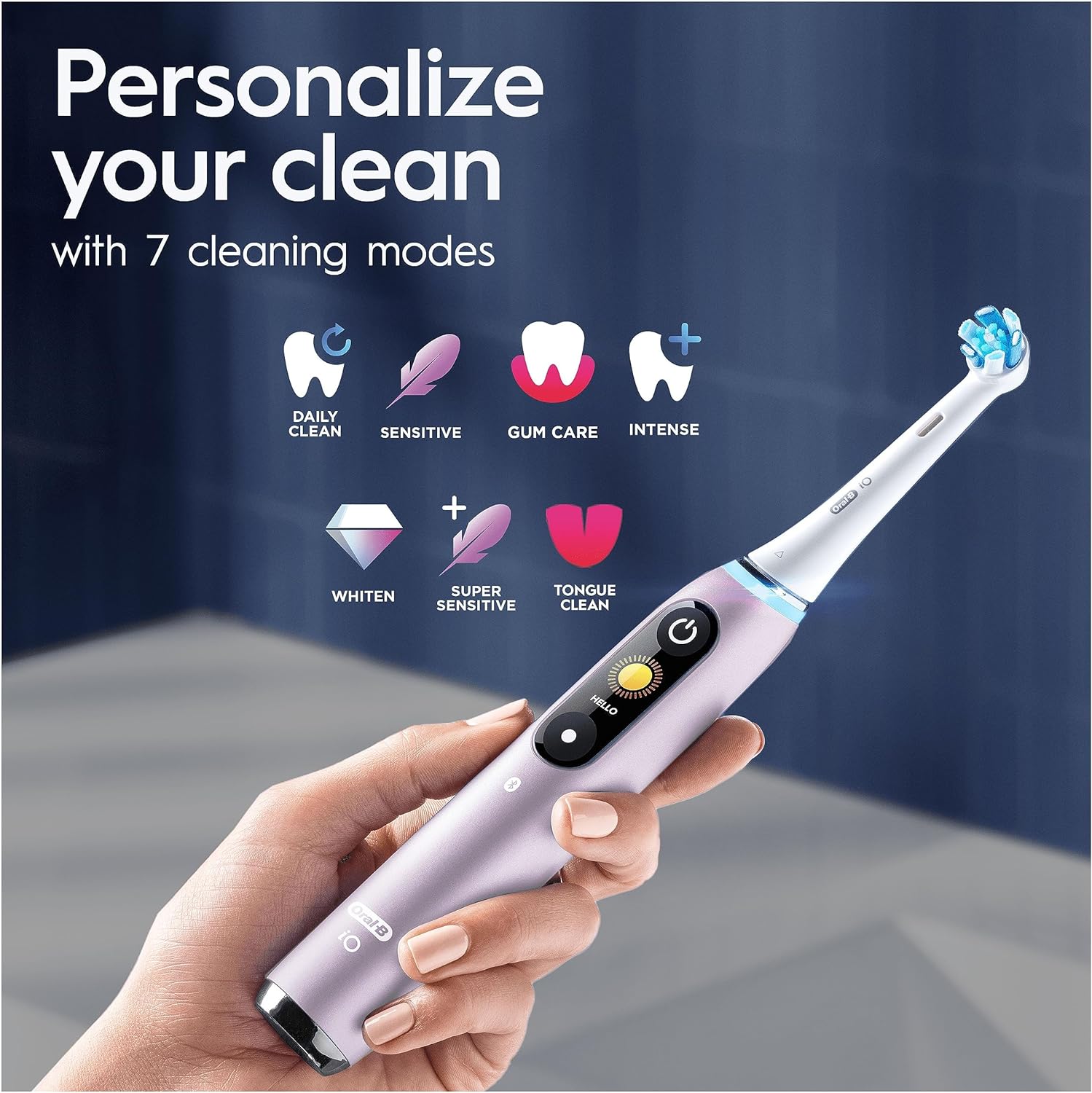 Braun Oral-B iO 9N Electric Toothbrush with Revolutionary Magnetic Technology - Rose Quartz