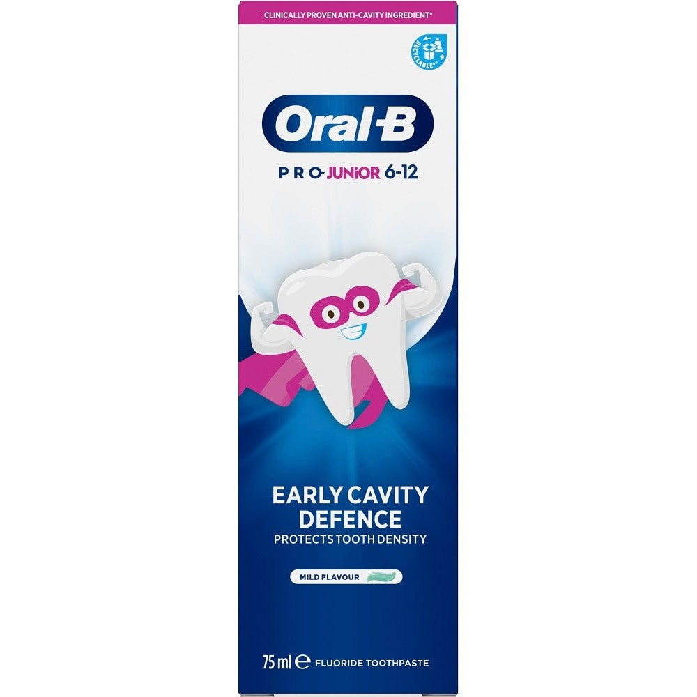 Oral B Pro Junior 6-12 Years Toothpaste 75ml - Mild Flavour - Early Cavity Protection