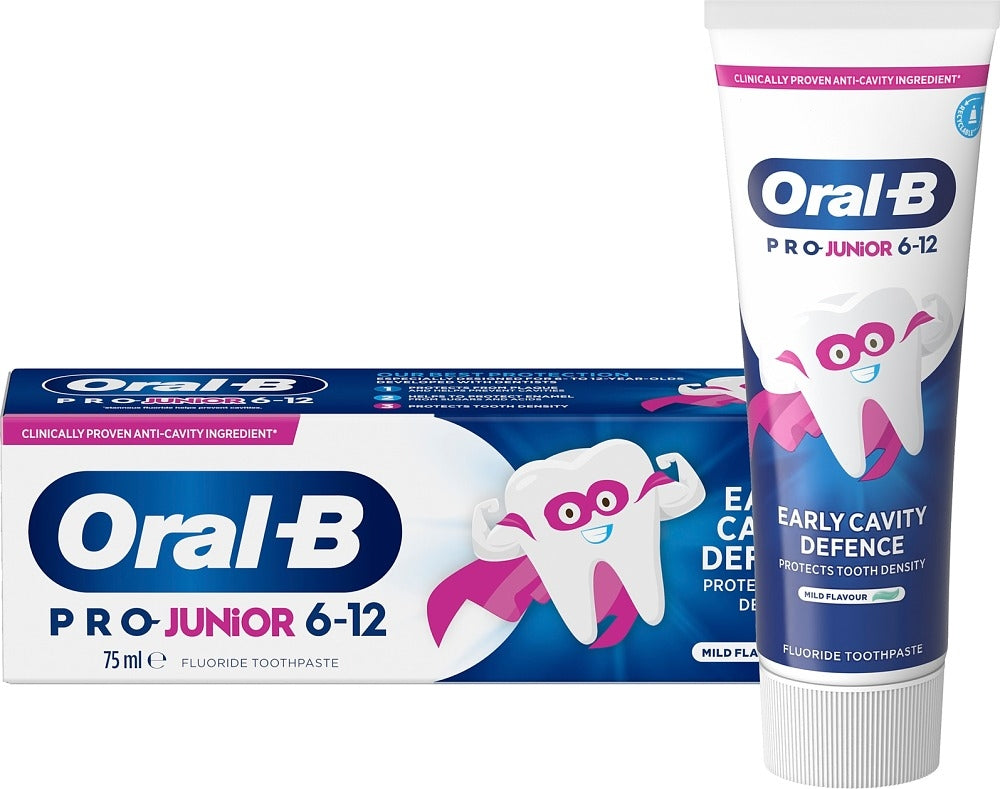 Oral B Pro Junior 6-12 Years Toothpaste 75ml - Mild Flavour - Early Cavity Protection
