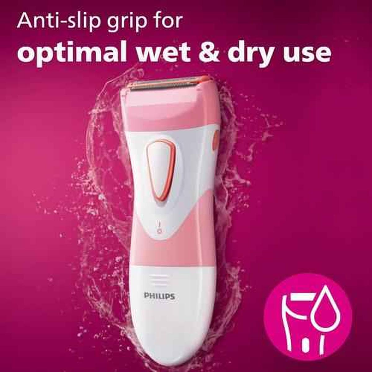 Philips SatinShave Essential Women’s Wet & Dry Electric Shaver for Legs & Body, Cordless, with Hypoallergenic Foil, HP6306/00