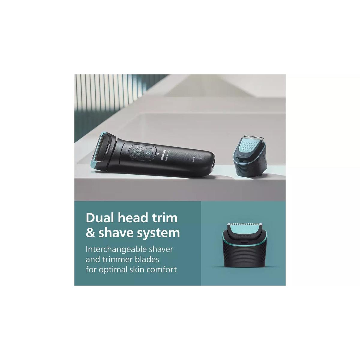 Philips Series 7000 Body Groomer - BG7470/15 - Trimmer for Men with 2D Flexing Head, Triple Protect Shave System, Interchangeable Heads