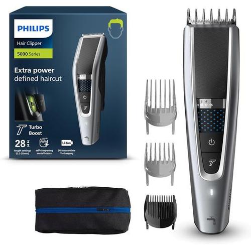 Philips Hair Clippers, Series 5000 Trim-n-Flow PRO Technology Hair Clipper, Fully Washable with Self-Sharpening Stainless Steel Blades - HC5630/13