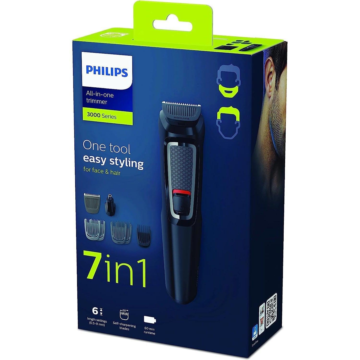Philips 7-in-1 All-In-One Trimmer Series 3000 Grooming Kit  Self-Sharpening Blades,-MG3720/33