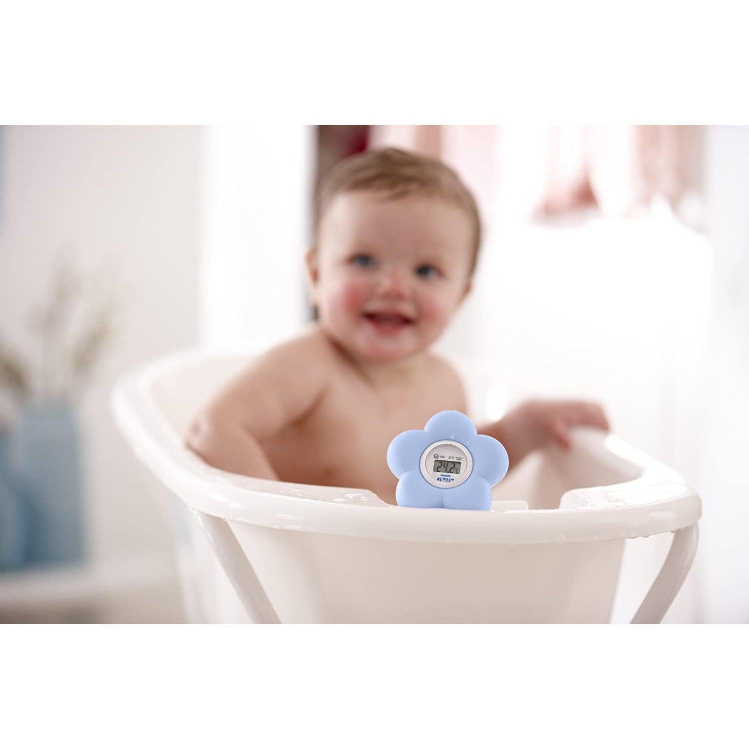 Philips Avent SCH550/20 Baby Digital Bath and Room Thermometer - Blue Flower - Healthxpress.ie