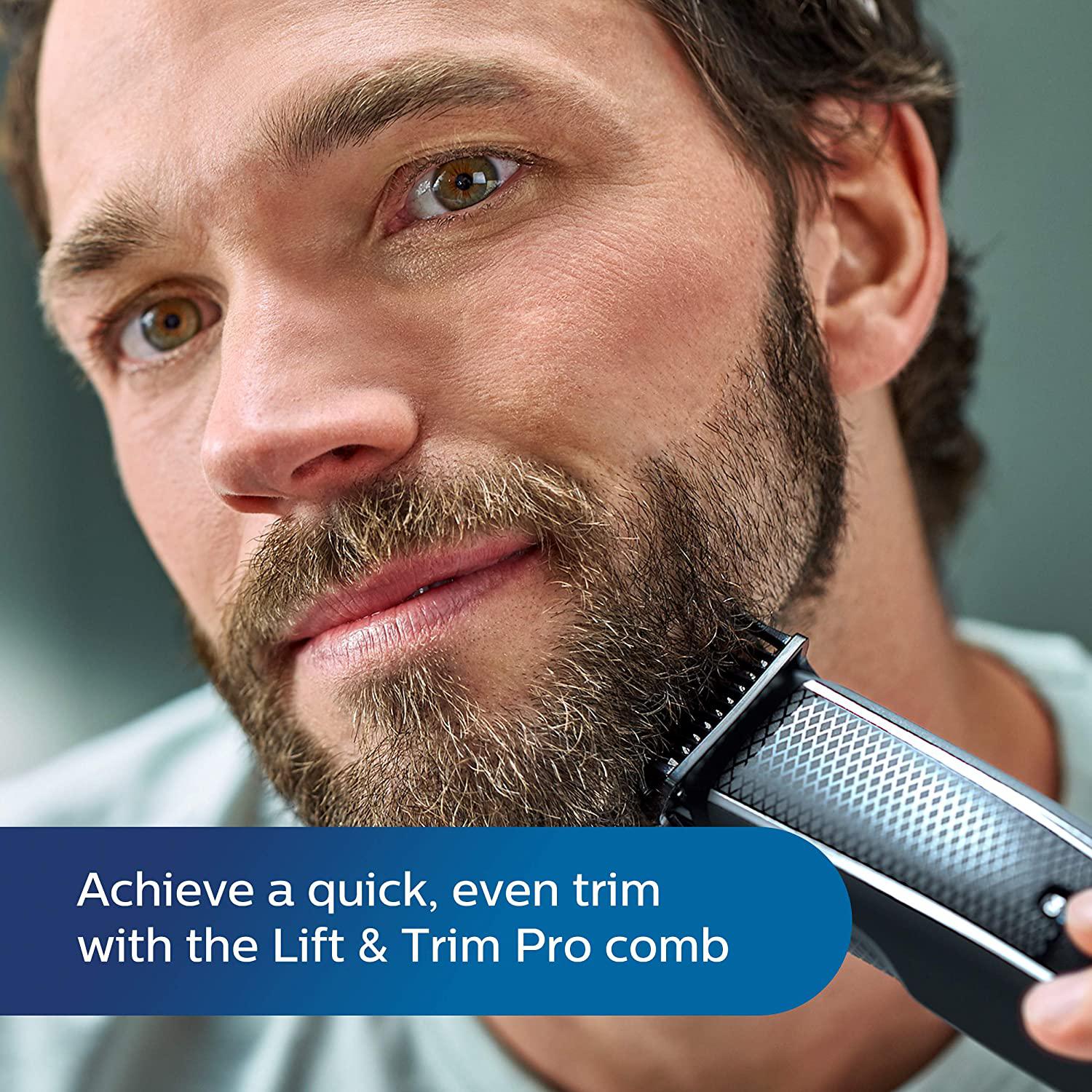 Philips Beard & Stubble Trimmer/Hair Clipper for Men, Series 5000, 40 Length Settings, Self-Sharpening Metal Blades - BT5502/12 - Healthxpress.ie