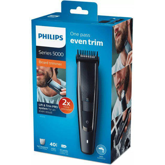 Philips BT5515/15 Series 5000 Beard Trimmer - Self-Sharpening Blades - Black - Healthxpress.ie