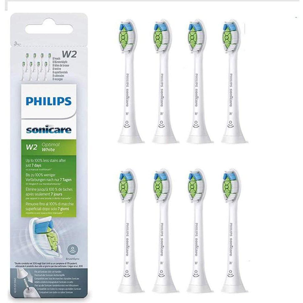 Philips HX6068/12 Sonicare W2 Optimal Brush Head - BrushSync - White, Pack of 8 - Healthxpress.ie