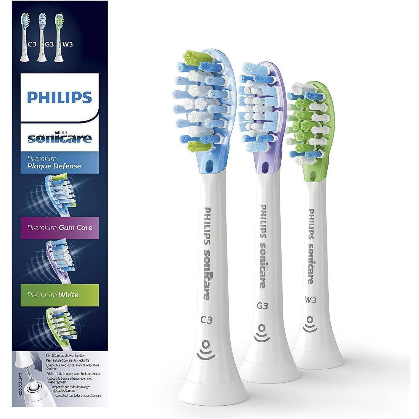 Philips HX9073/07Sonicare Replacement Brush Heads - Smart Head Sensor, 3 Pack White - Healthxpress.ie