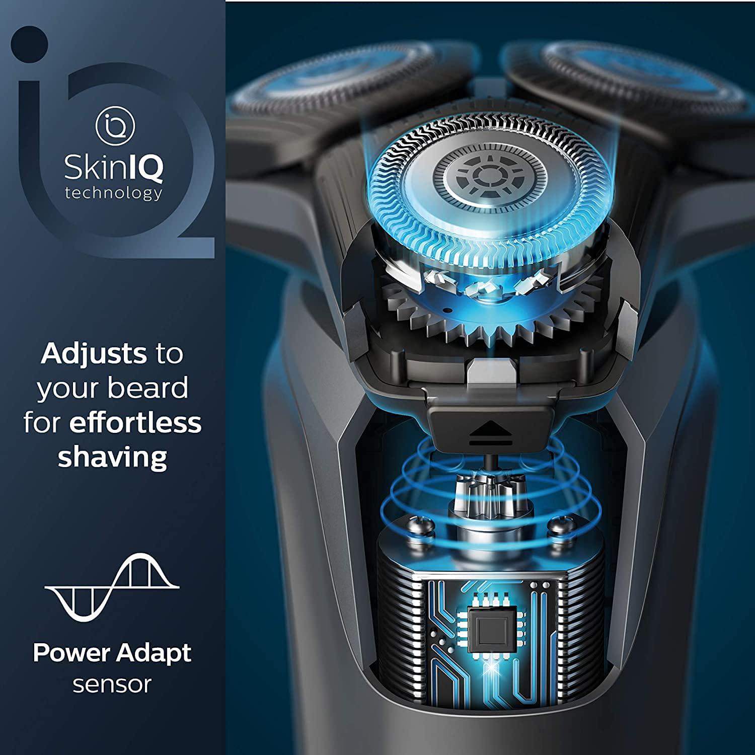 Philips Series 5000 Wet and Dry Electric Shaver S5579/50 with Cleaning Pod & SkinIQ Technology - Healthxpress.ie