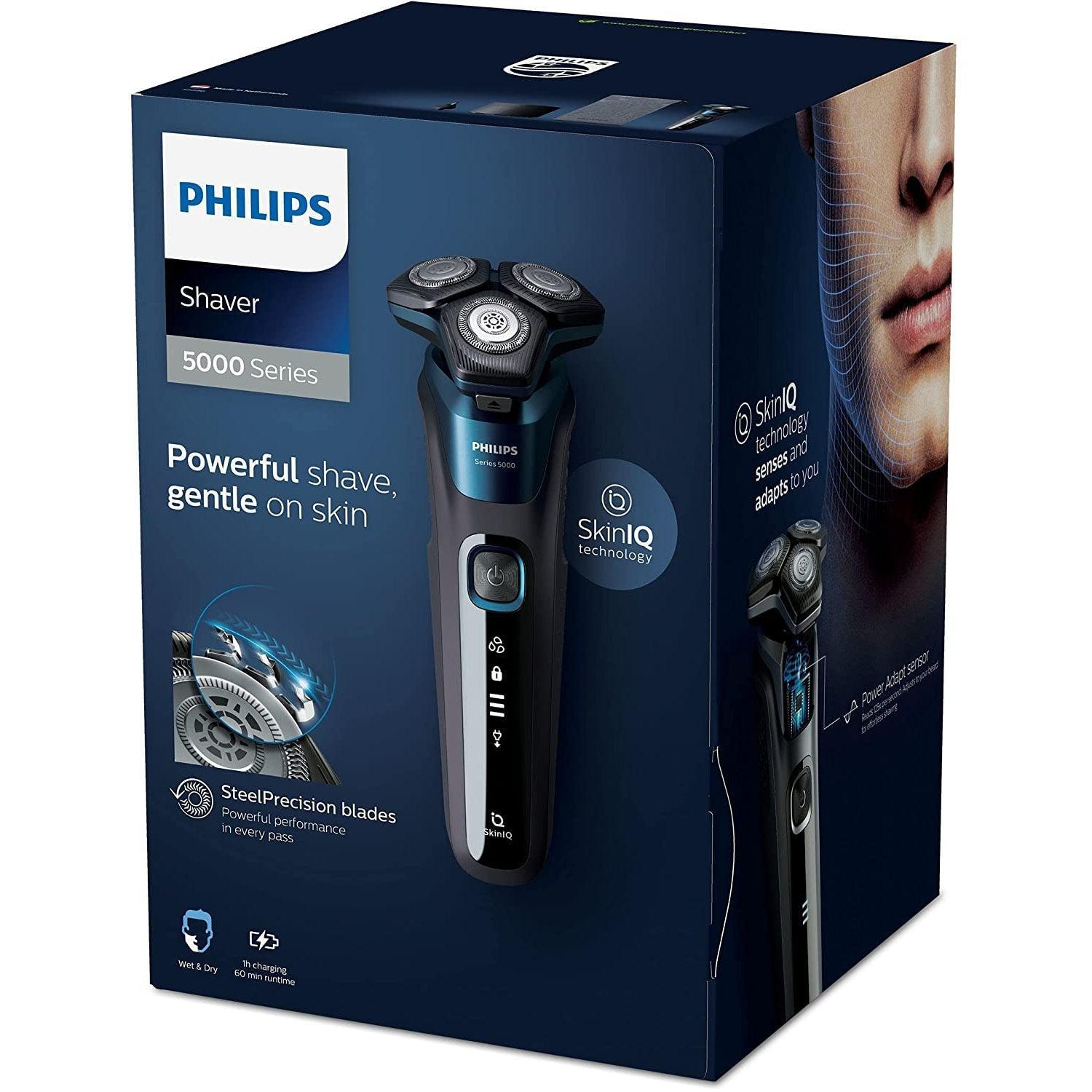 Philips Series 5000 Wet and Dry Electric Shaver S5586/66 with Cleaning Pod & SkinIQ Technology - Healthxpress.ie