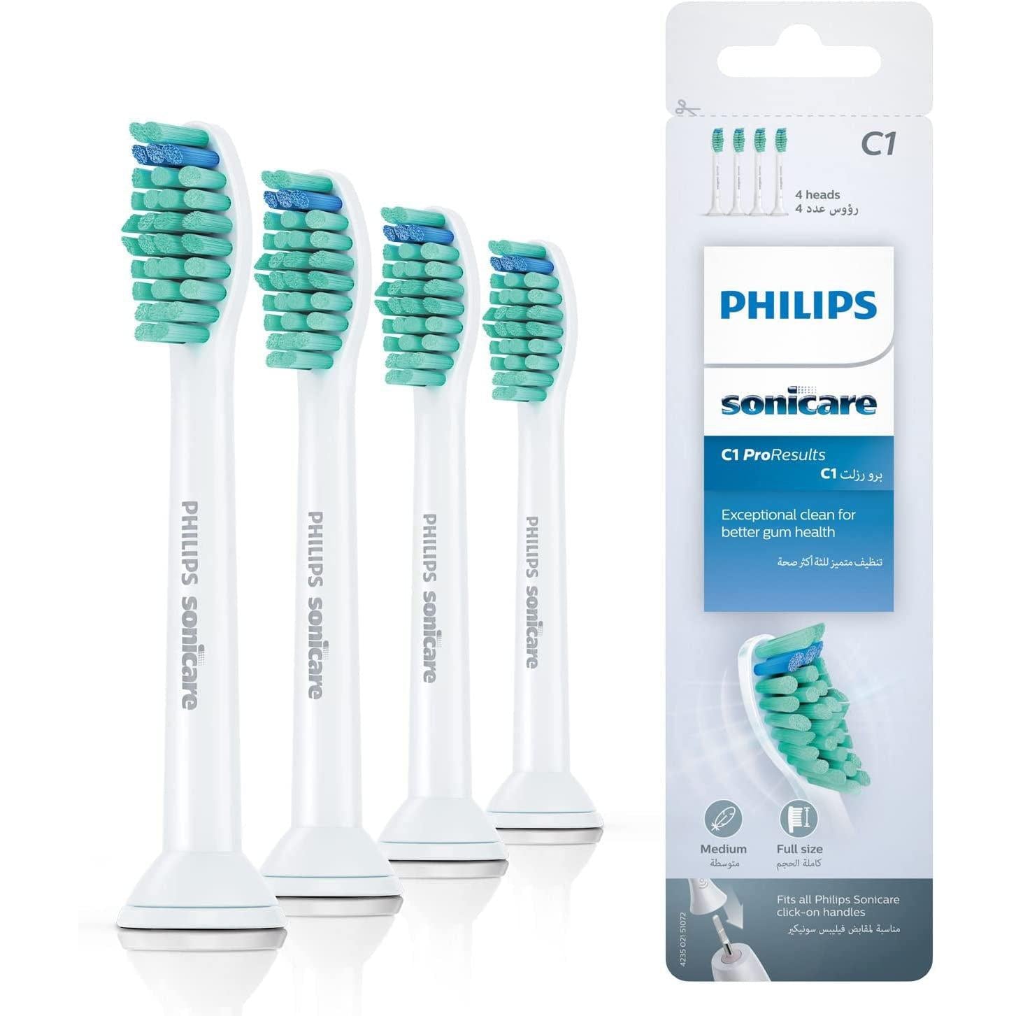 Philips Sonicare ProResults Standard Sonic Toothbrush Heads HX6014/07 White, 4 Pack - Healthxpress.ie
