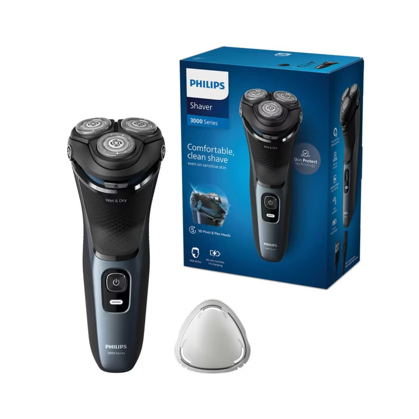 Philips S3144/00 Series 3000 Wet & Dry Electric Shaver - with 5D Flex & Pivot heads and Pop-up trimmer