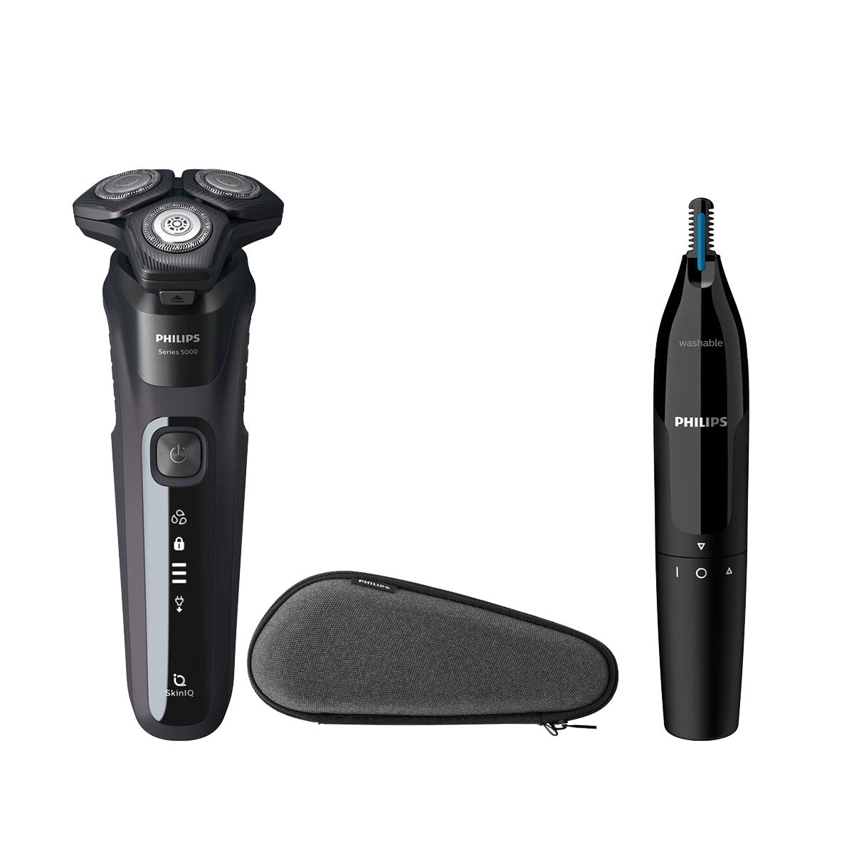 Philips Series 5000 S5588/26 Men's Electric Shaver - Wet & Dry - Black with SkinIQ Technology - with Nose trimmer