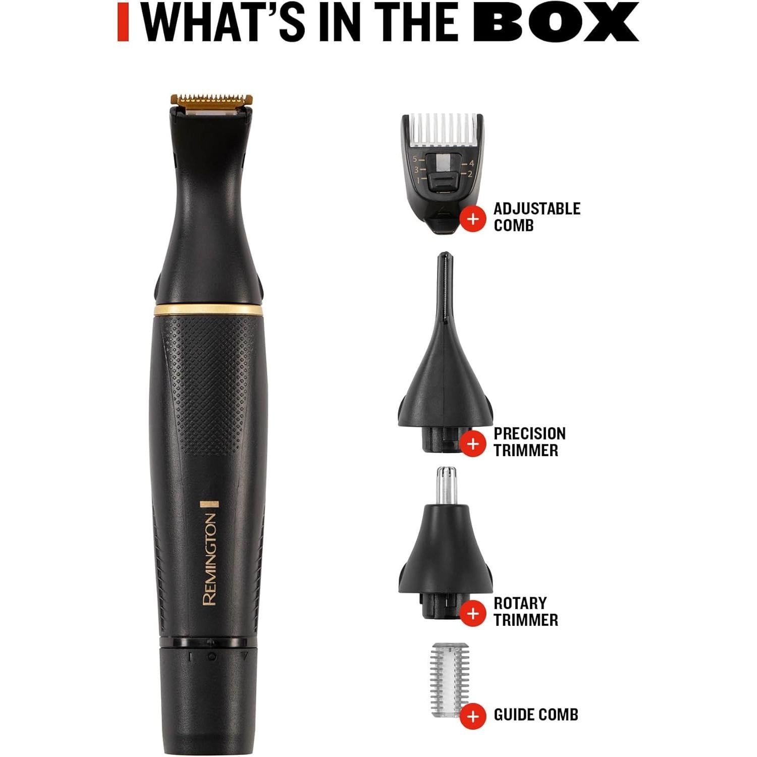Remington T-Series Detail Grooming Kit (Precision Trimmer with Eyebrow Comb, Nose, Ear, Beard, Adjustable Comb,  NE7000
