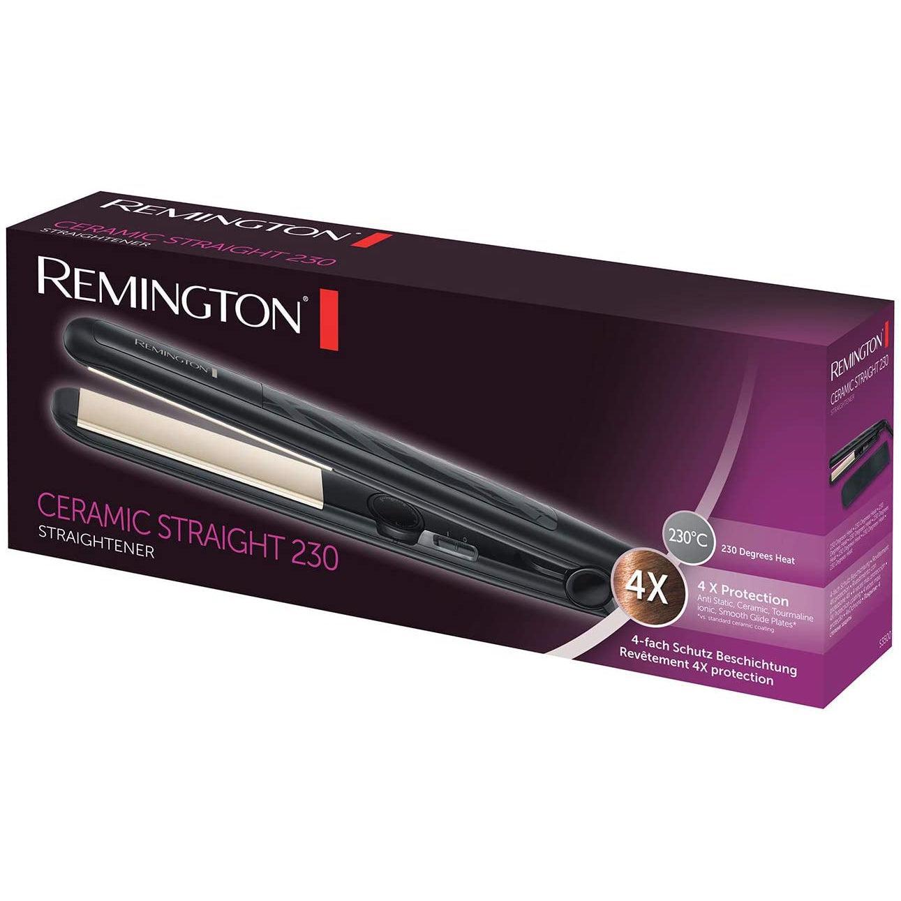 Remington Ceramic Straight 230 Hair Straighteners, 15 Seconds Heat Up Time with Variable Temperature Setting - S3500 - Healthxpress.ie
