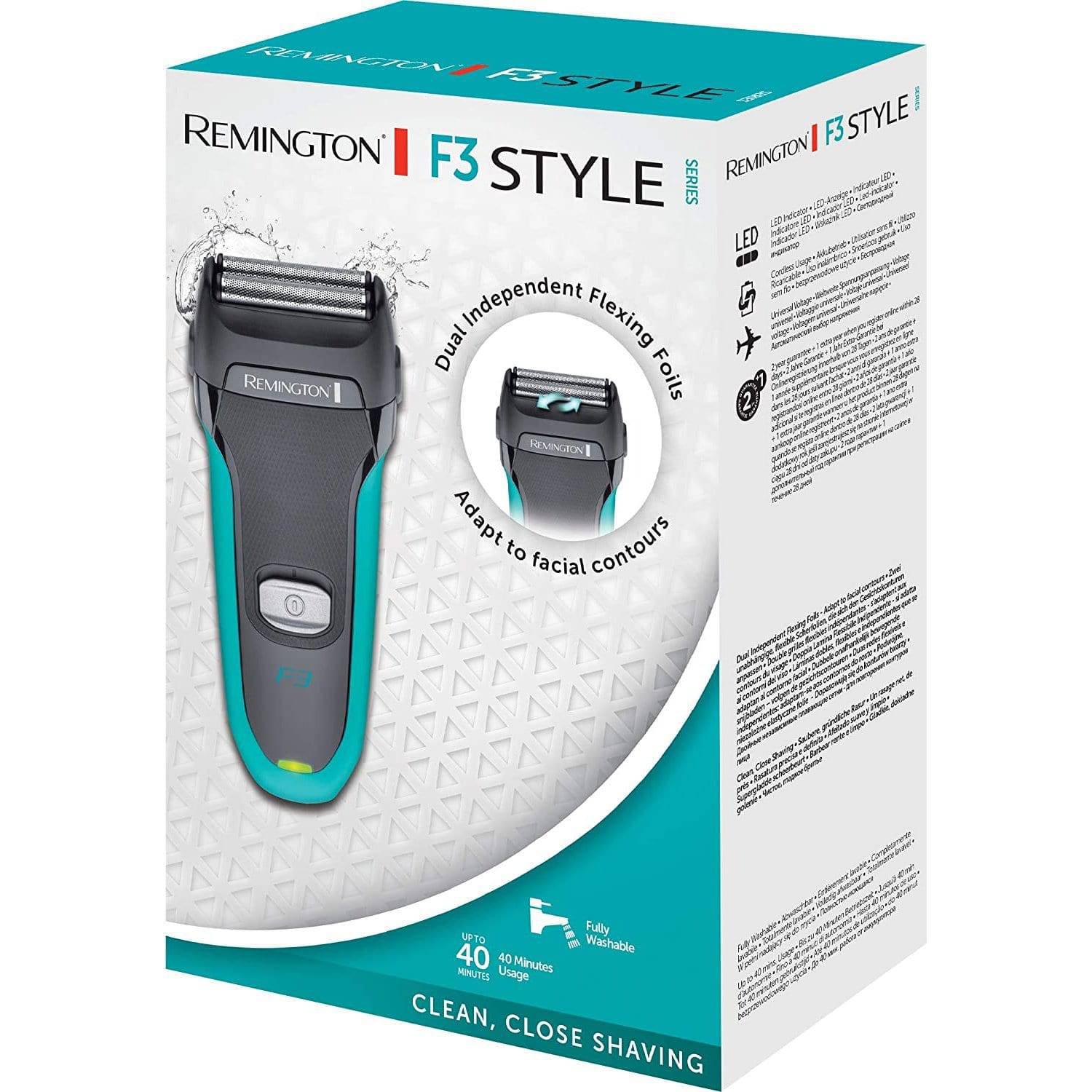 Remington F3000 Men's F3 Style Series Cordless Electric Shaver - 100% Waterproof - Healthxpress.ie