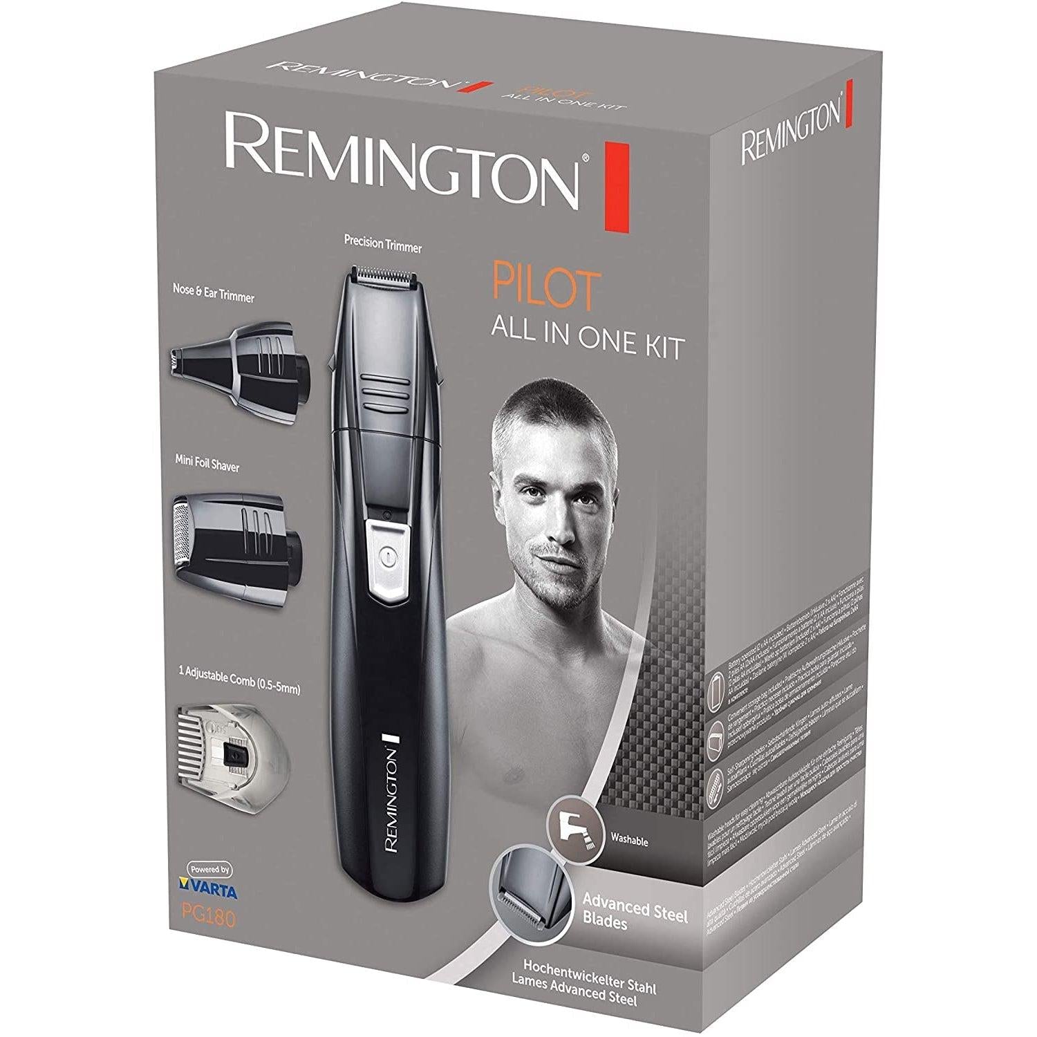 Remington PG180 Men's Pilot Grooming Kit with Precision Trimmer Head and Foil Shaver for Beards and Stubble - Healthxpress.ie