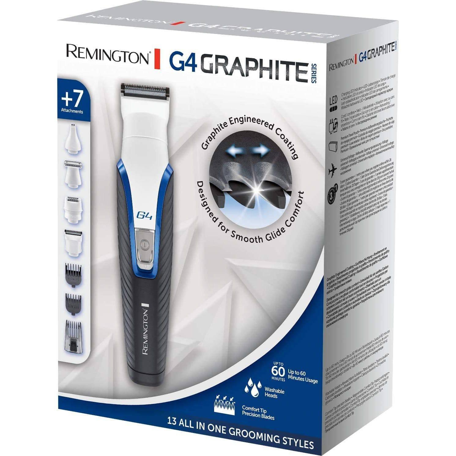 Remington PG4000 Graphite G4 All-in-One Cordless Trimmer, Self-Sharpening Blades - Healthxpress.ie