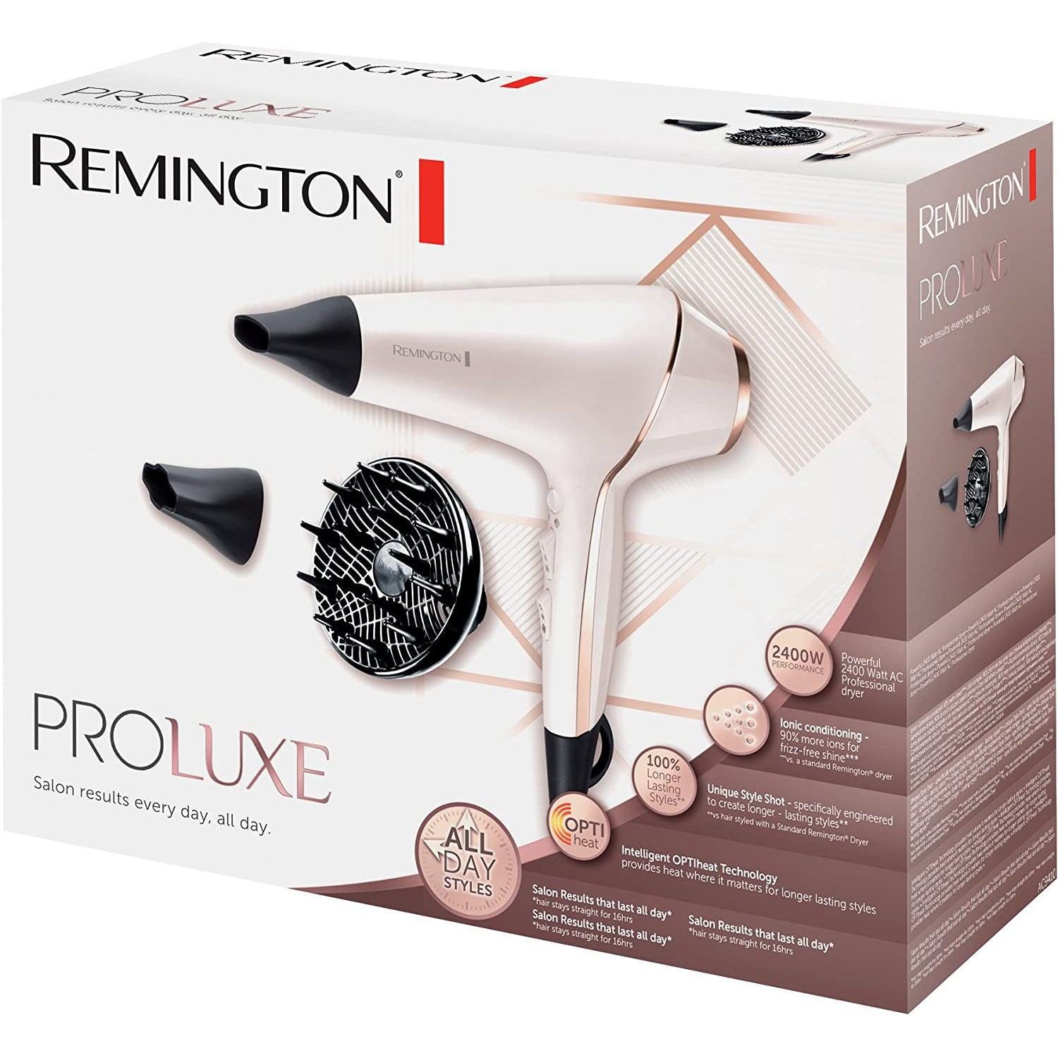 Remington Proluxe Ionic Hairdryer 2400 W, Rose Gold - AC9140 - Healthxpress.ie