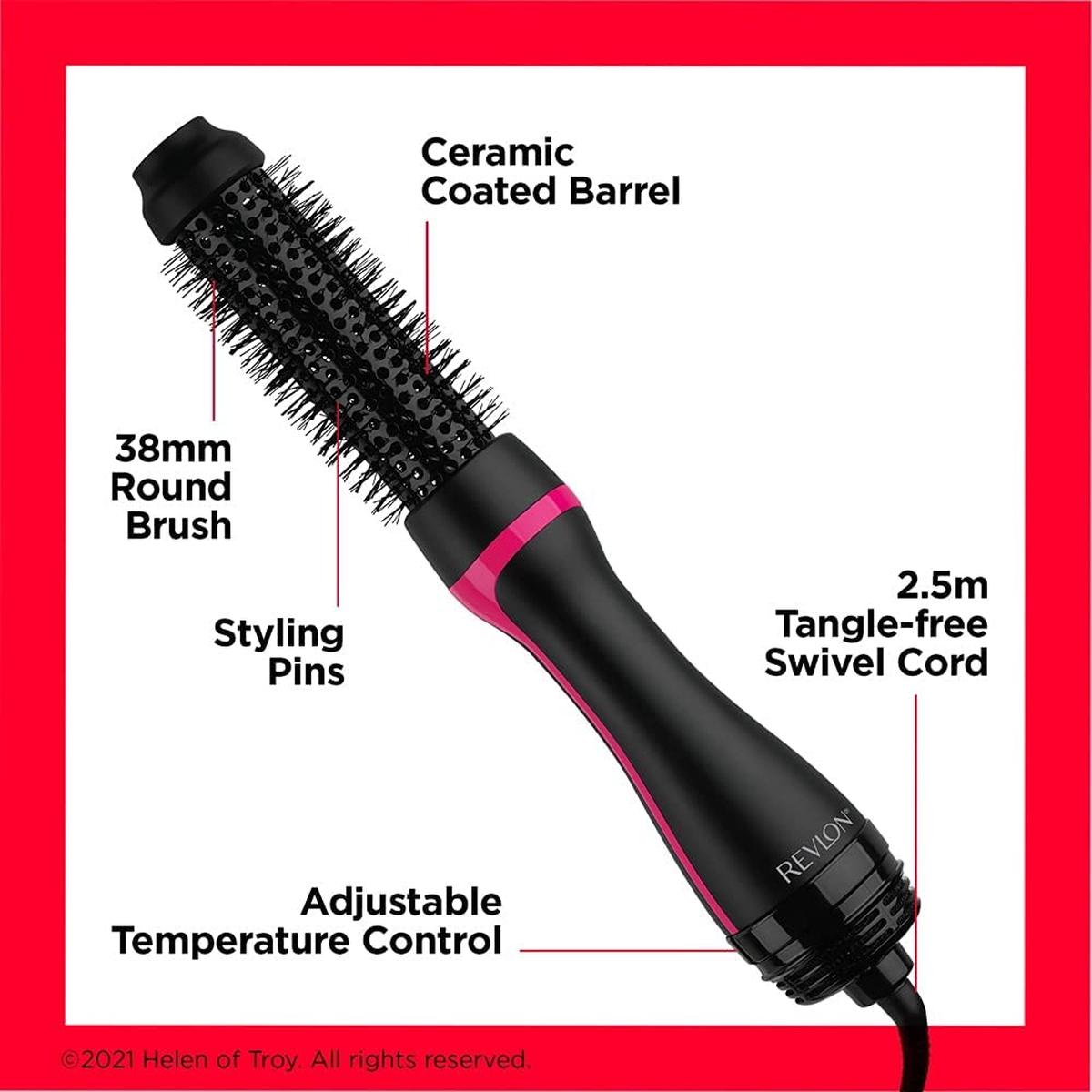 Revlon One-Step Style Booster - Round Brush Dryer & Styler, Round Brush- 38 mm  RVDR5292UKE, Black - Healthxpress.ie
