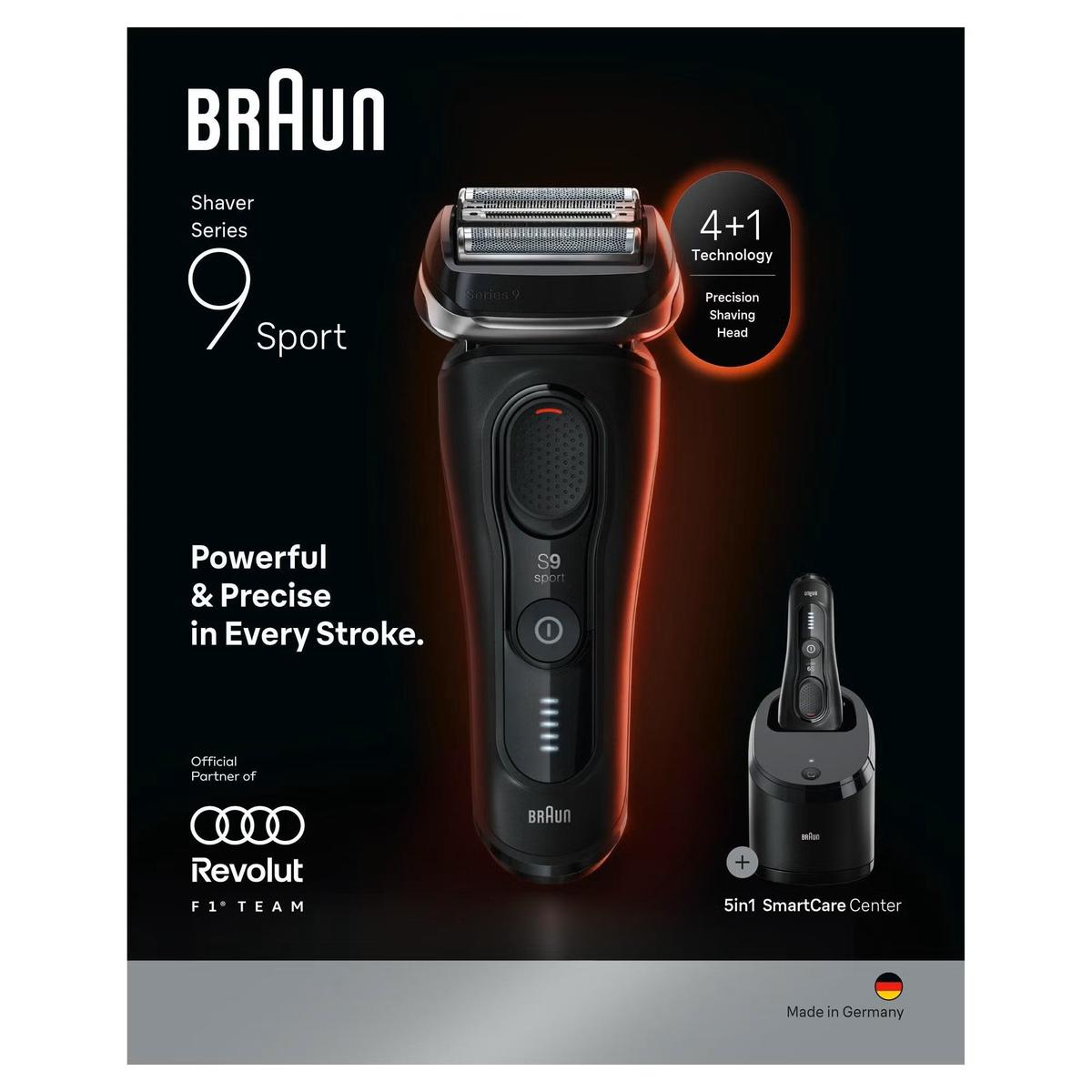 Braun Series 9 Sport S9150cc Electric Shaver for Men With 5in1 SmartCare Center & Travel Case, Black