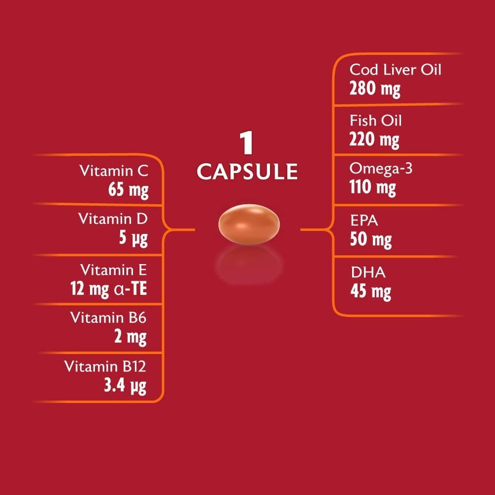 Seven Seas Cod Liver Oil Tablets, Plus Multivitamins & 110 mg Omega-3 - 90 Capsules - Healthxpress.ie