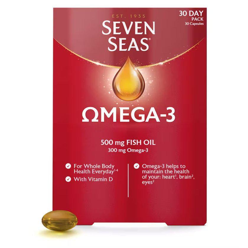 Seven Seas Omega-3 Fish Oil with Vitamin D 30 Capsules - Healthxpress.ie