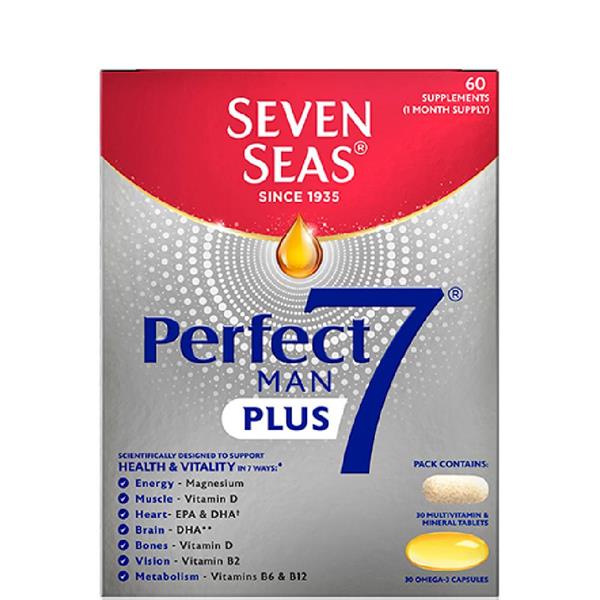 Seven Seas Perfect7 Man Plus, Multivitamin With Omega-3 And Vitamin D For Men’s Health Support1-7, 30 Tablets plus 30 Capsules, 1 Month Supply