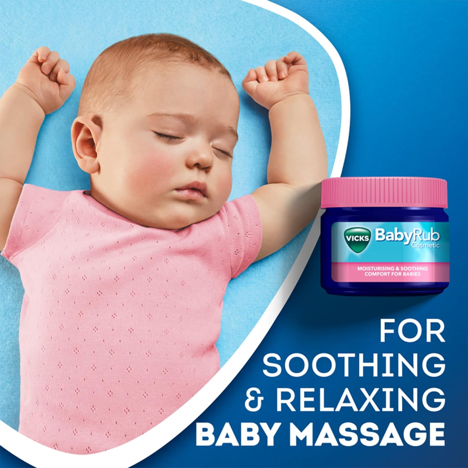 Vicks BabyRub Ointment 6 Months +, with Fragrances Of Rosemary And Lavender, for Soothing and Relaxing Baby Massage Jar 50g
