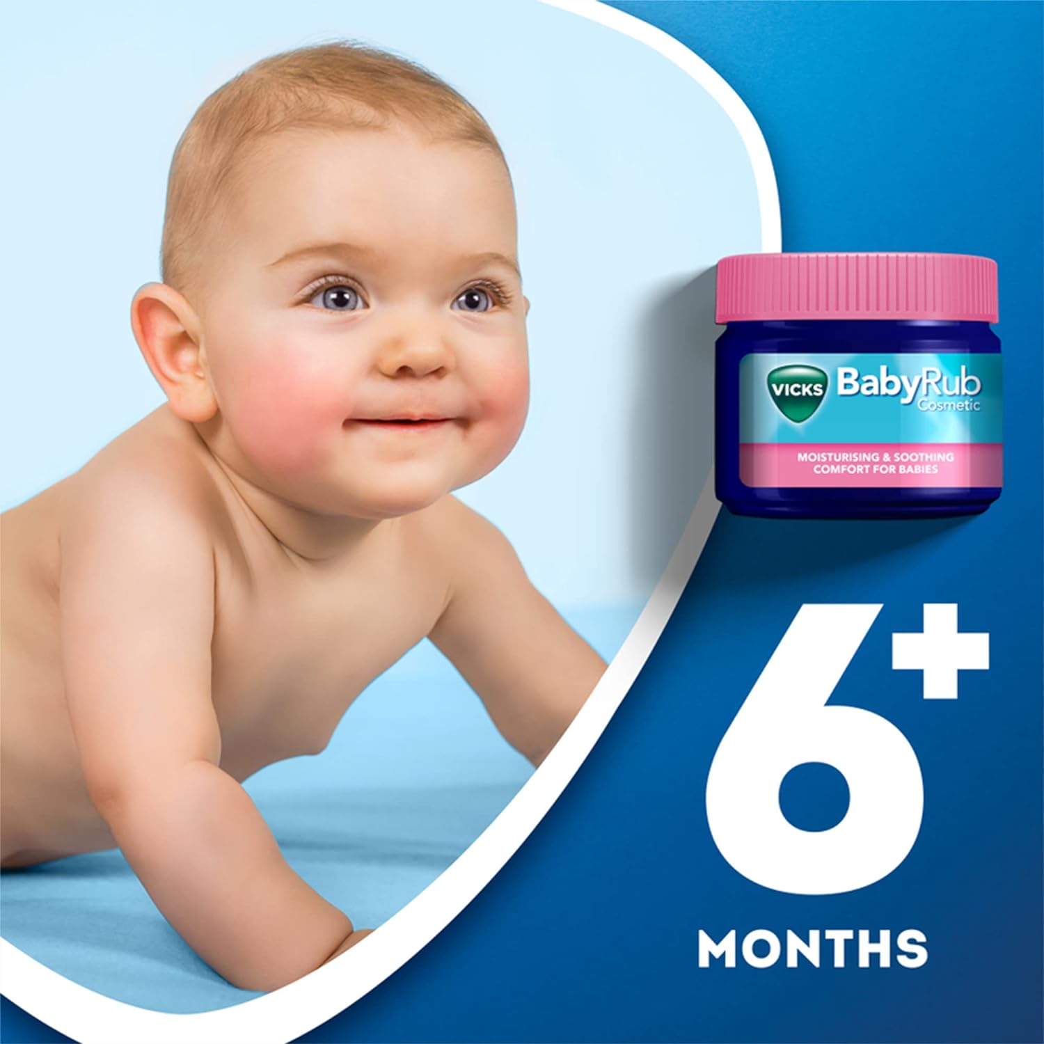 Vicks BabyRub Ointment 6 Months +, with Fragrances Of Rosemary And Lavender, for Soothing and Relaxing Baby Massage Jar 50g