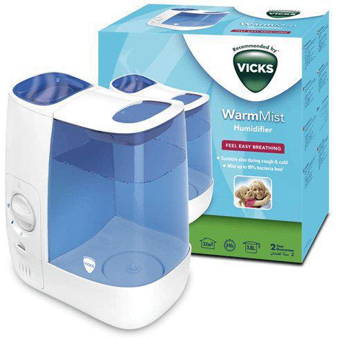 Vicks VH845E1 Warm Mist Humidifier - Home Use and Child's Nursery - Blue/White - Healthxpress.ie