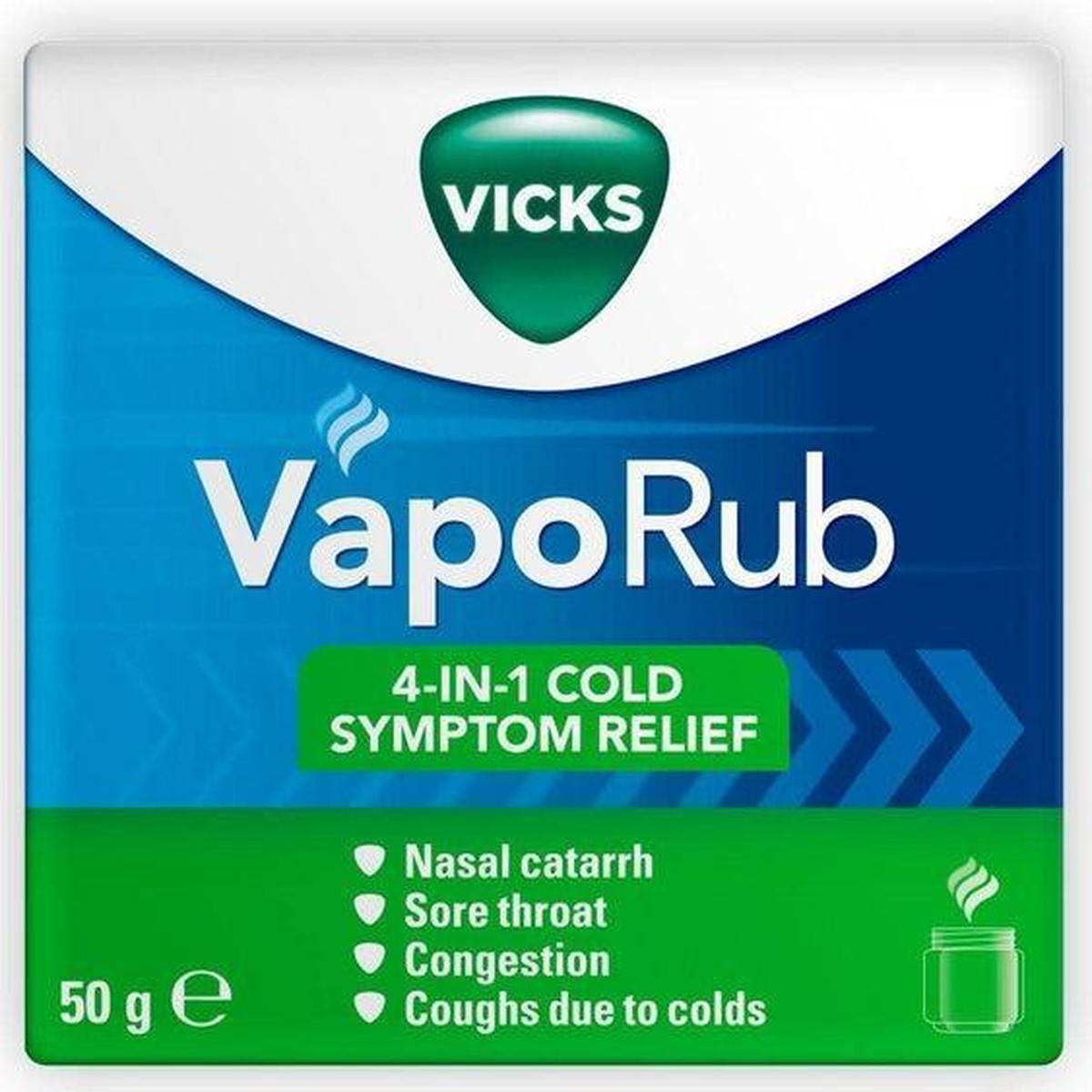 Vicks VapoRub 50g, Relief Of Cough Cold & Flu Like Symptoms - Healthxpress.ie